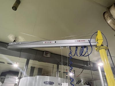 Cầu trục xoay khí nén đế di động treo tool nâng lồng sắt - ảnh 10