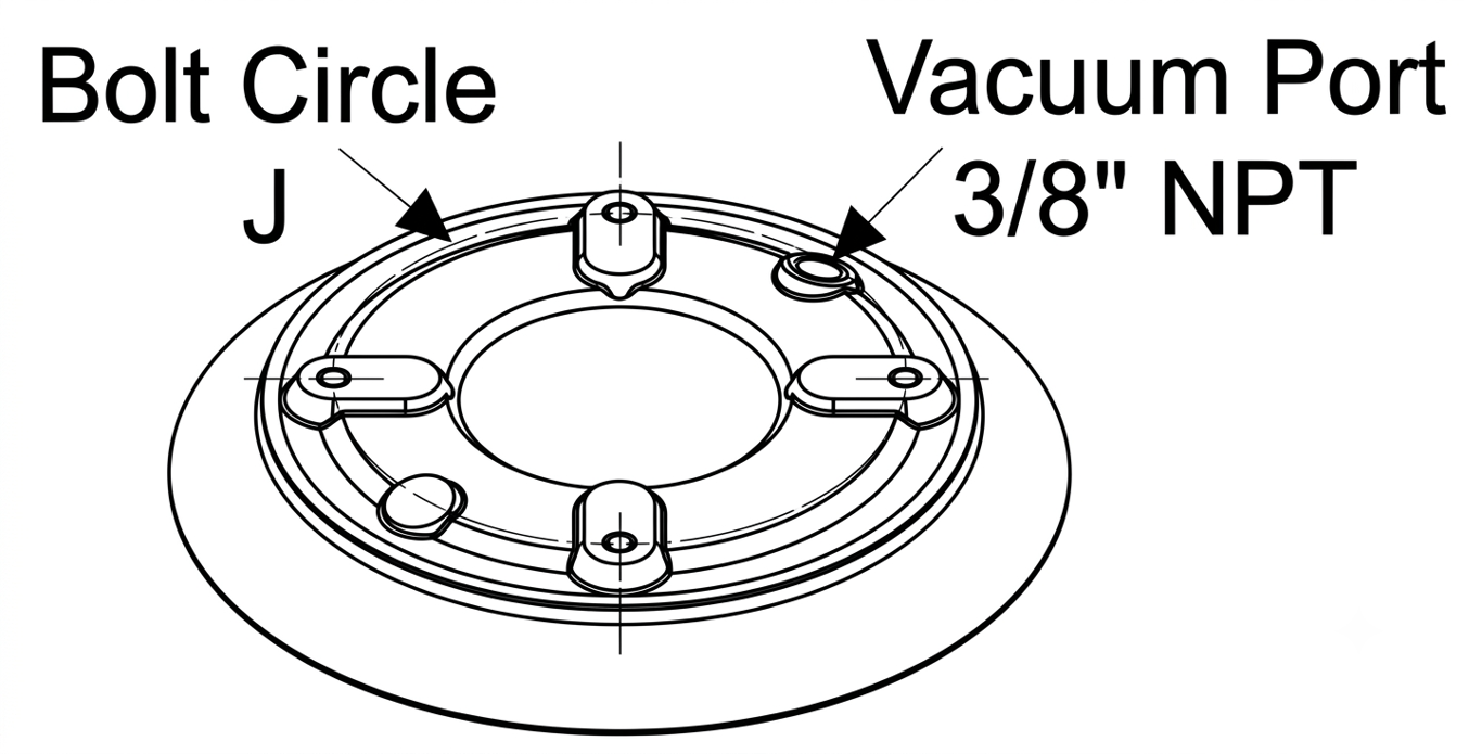 VC119Q quad mount dimensional drawing