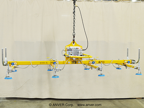 ANVER : lifting & handling steel sheets 12 ft x 6 ft (3.7 m x 1.8 m) up to 800 lbs (363 kg)