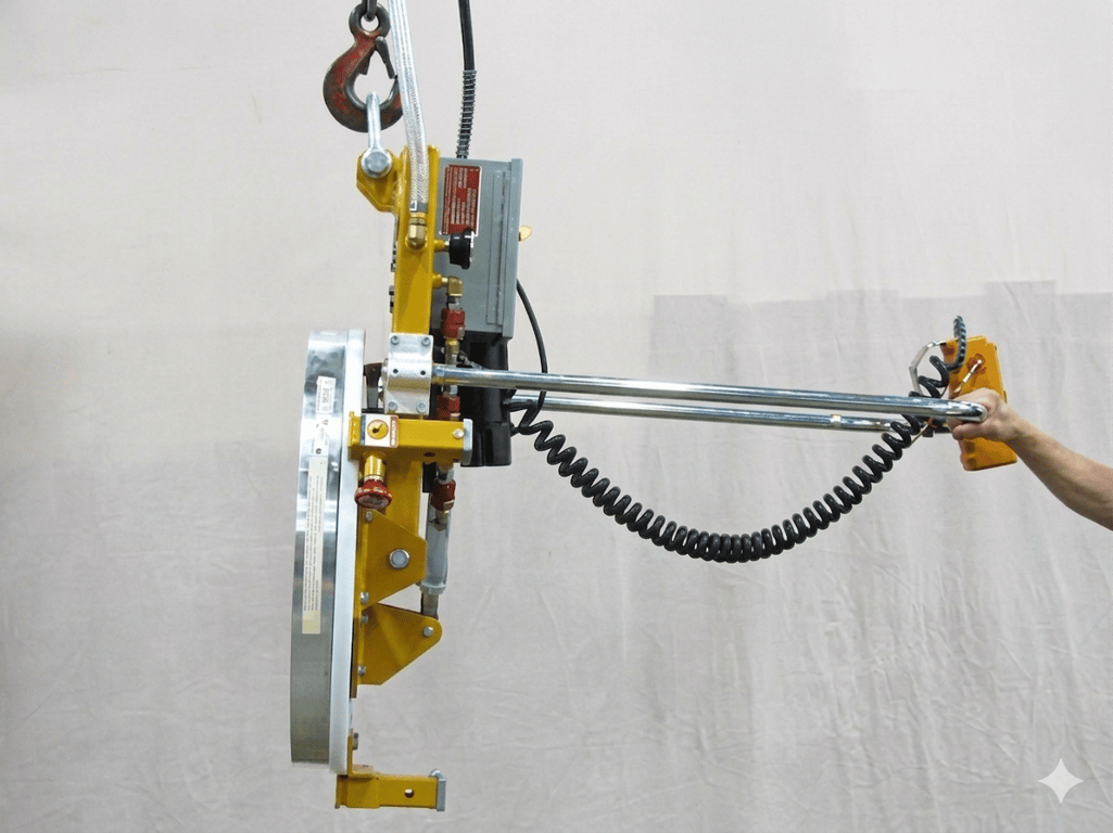 Coil lifter handling a roll