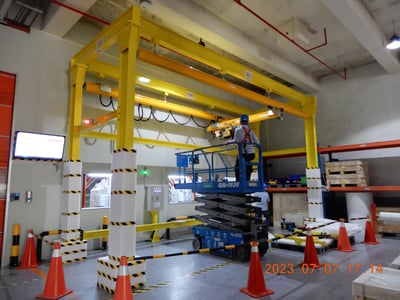 Thanh ray 500kg treo pa lăng điện kèm bộ khung kết cấu - ảnh 4