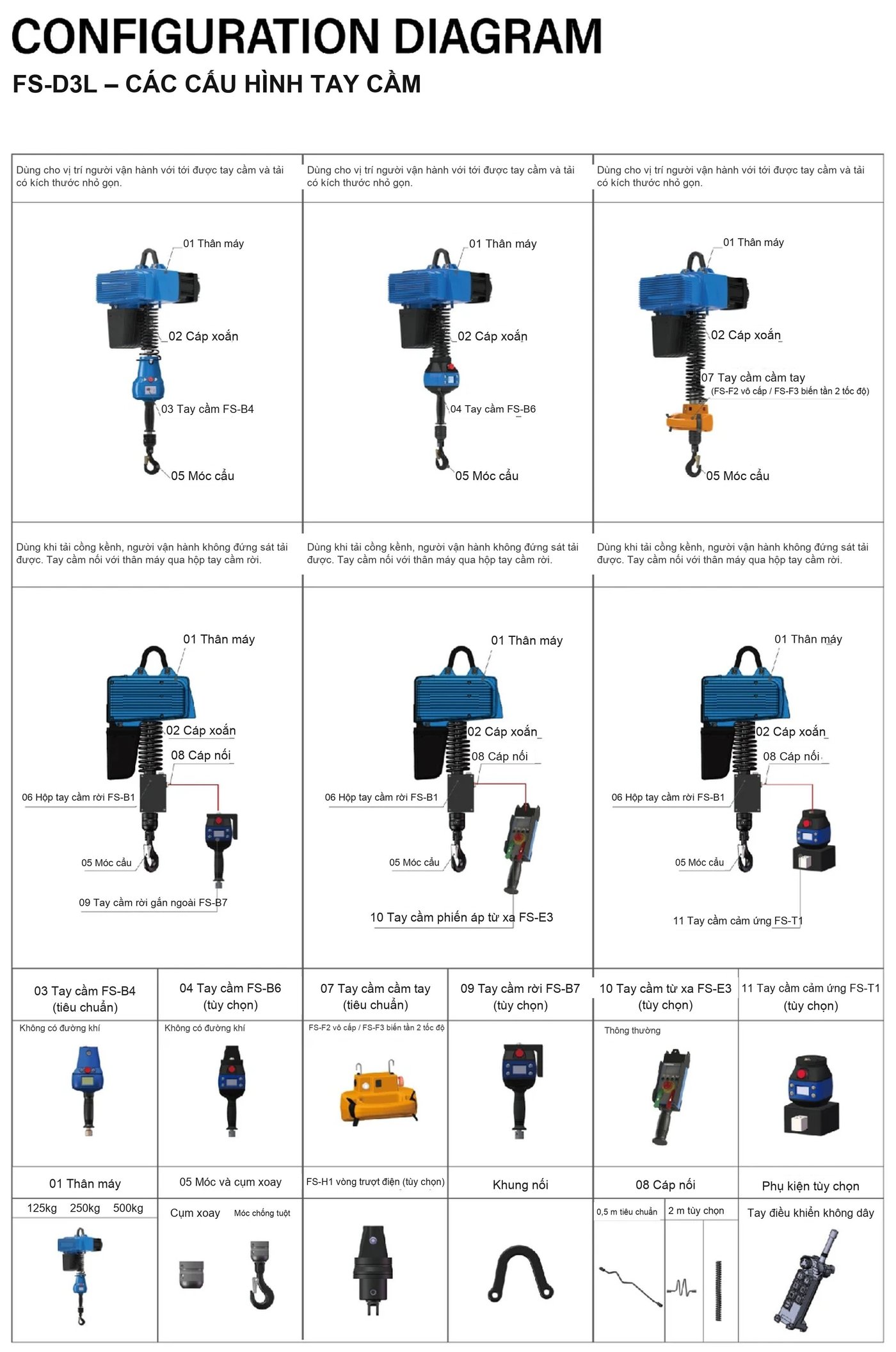 Sơ đồ cấu hình tay cầm FS-D3L