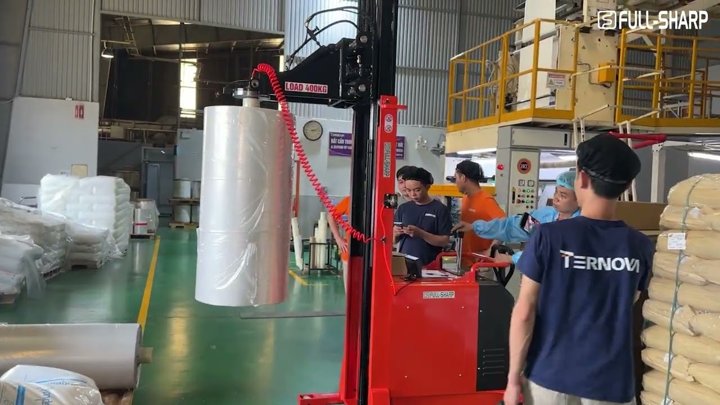 Xe Nâng Cuộn 400kg | Nâng Cao 3m, Trục Nở Khí, Xoay 90 Độ