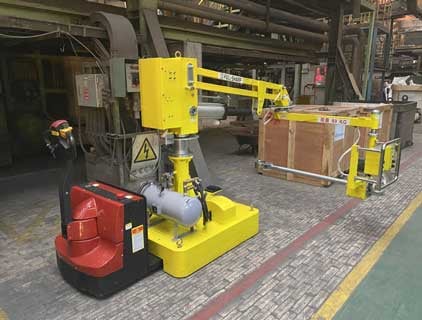 Tay nâng đế di động kèm xe kéo điện, tool kẹp dài cho lò nung