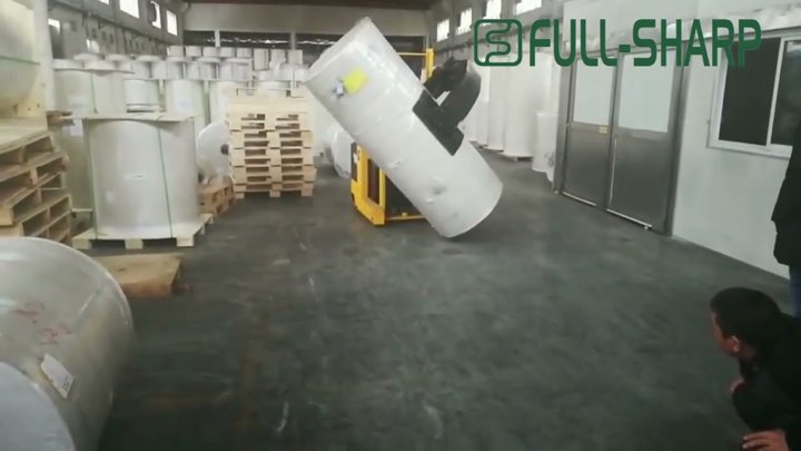 Xe nâng kẹp cuộn giấy, cuộn nguyên liệu - Xe nâng điện kẹp cuộn vật liệu