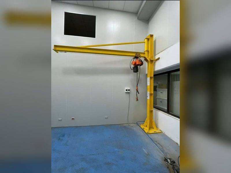 Cầu trục xoay thanh chữ H treo palăng điện