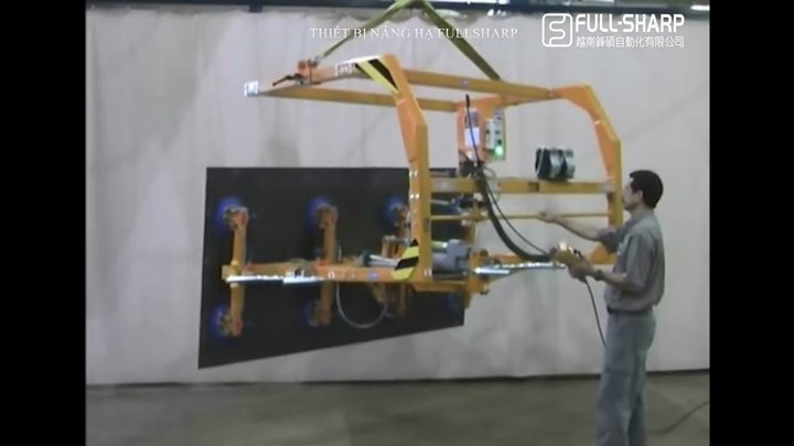Thiết bị nâng hạ hút chân không tấm kim loại có thể di chuyển, xoay lật dễ dàng
