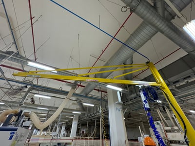 Cầu trục xoay ray thép 200 kg dài 5 m hút và lật tấm gỗ - ảnh 6