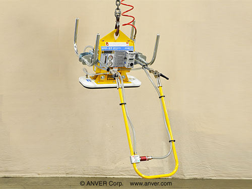 ANVER VPF-57/30-AIR with FP100250G: lifting & handling quarters of quartz 6′ (1.8 m) diameter, up to 1000 lb (454 kg)