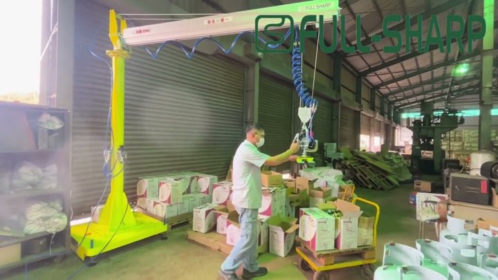 Cầu trục xoay khí nén & Thiết bị nâng hạ hút chân không thùng giấy