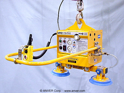ANVER VPE1-FD with PA90-2-24-3: lifting & handling small steel plate up to 550 lb (250 kg)