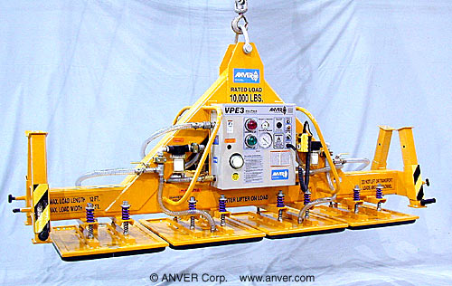ANVER E1000M4-99F-FP four pad electric powered heavy duty vacuum lifter with fixed high capacity foam vacuum pads