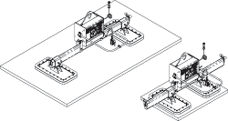 Adjusting pads for maximum and minimum plate sizes