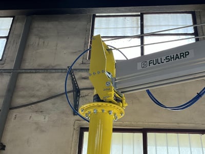 Cầu trục xoay khí nén đế cố định và tool kẹp khay nhựa - ảnh 6