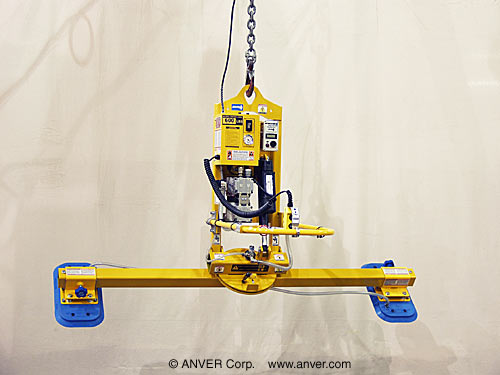 ANVER ET60M2-76MR two pad electric powered vacuum lifter with powered tilt and manual rotate