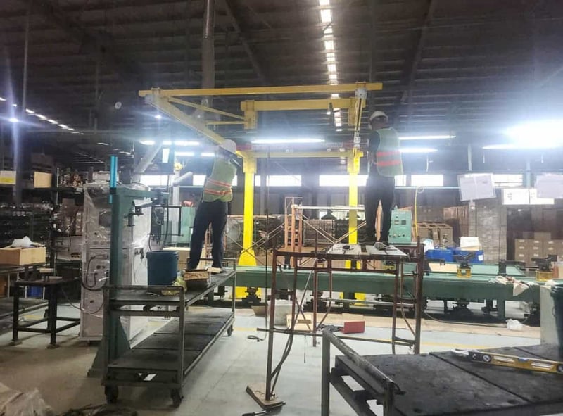 Bộ khung thanh ray 5T treo air balancer 200 kg gắp motor xe
