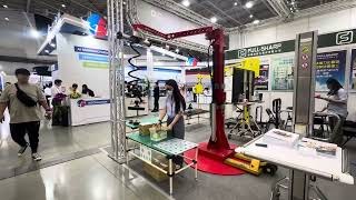 Cầu trục xoay khớp nối + AirHoist + mặt hút bọt biển