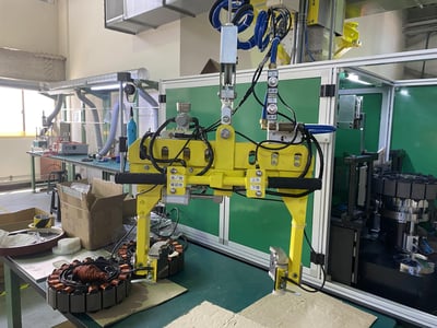 Pneumatic Jib Crane with Copper Coil Clamp for Motor Winding Workshops - ảnh 15