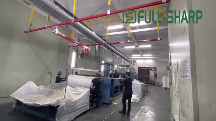 Cầu trục nhẹ treo thiết bị nâng hạ cuộn vật liệu - Light crane & lifting material roll