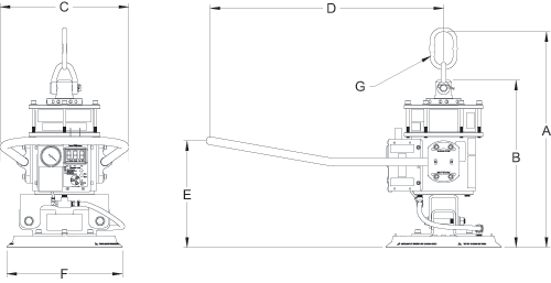 M75S dimension drawing A to G