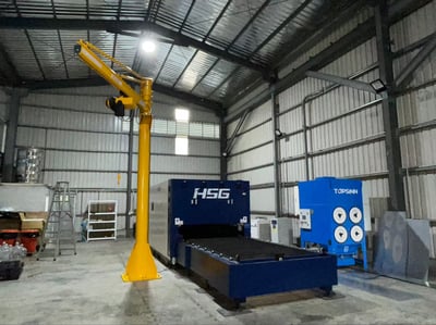 Cầu trục xoay 500kg treo mặt hút chân không dùng cơ - ảnh 7