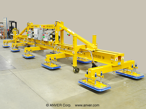 ANVER E3200M10-390D-5/75FX electric powered heavy duty vacuum lifter with 10 pads