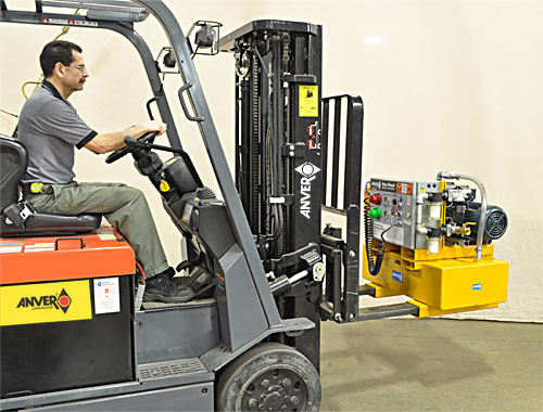 VPEHE48 vacuum station moved by forklift