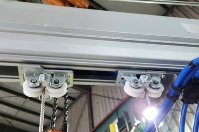 Cầu trục xoay khí nén đế di động, tool móc bốn cạnh của rổ - ảnh 3
