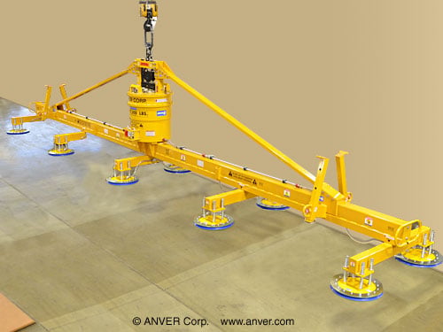 ANVER M1700M10-396-5/56FX: lifting & handling metal sheet 40 ft x 10 ft (12.2 m x 3.1 m) up to 17000 lb (7711 kg)