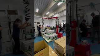 Cầu trục xoay Lifts All dùng khí nén nâng thùng giấy