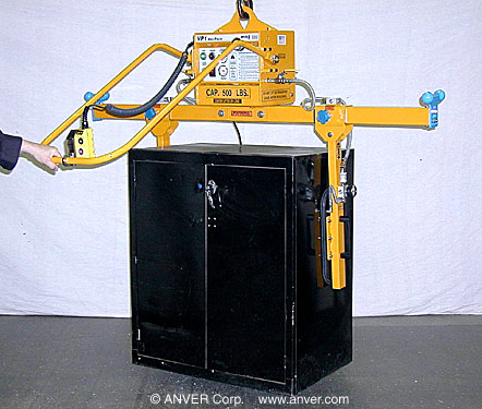 ANVER E50M2-75SG: lifting & handling steel cabinets 5 ft x 8 ft x 2 ft (1.5 m x 2.4 m x 0.6 m) up to 500 lb (227 kg)