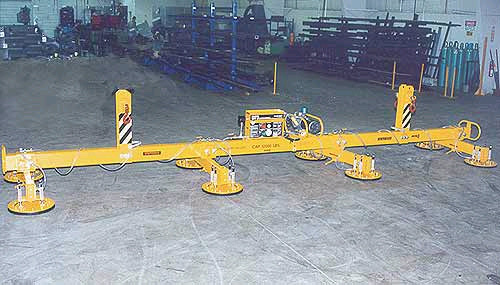 ANVER E1200M8-278-4/53PA eight pad heavy duty electric powered vacuum lifter with plate hooks