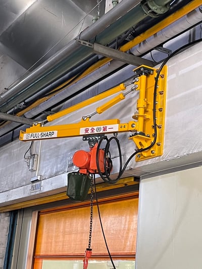 Cầu trục xoay pa lăng điện treo tường cho trạm làm việc - ảnh 3