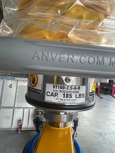 Cầu trục xoay ray nhôm treo bộ hút Anver hút bao khối cao su - ảnh 9