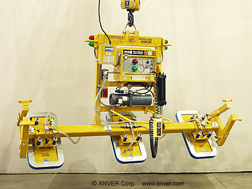 ANVER ETH480M3-110 three pad electric powered vacuum lifter with powered tilt