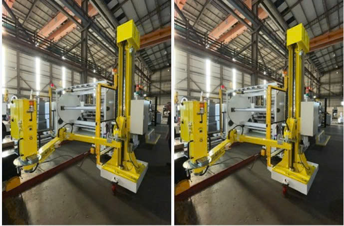 Tay nâng trợ lực rút cuộn khỏi trục hơi airshaft
