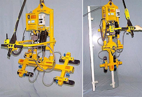 ANVER ET37M4-42-2/21-MROT four pad electric powered vacuum lifter with powered tilter, oval cups and manual rotation