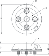 Adapter drawing for VP60, VP-70, VP-80 vacuum cups