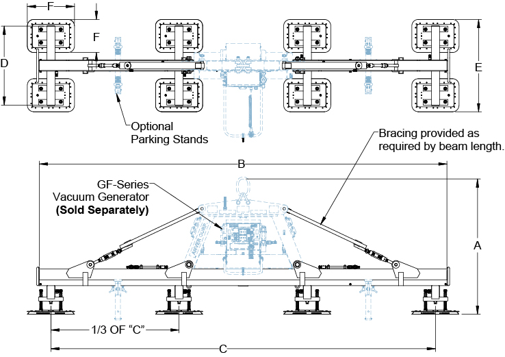 LG2240M8 lifting frame dimension drawing