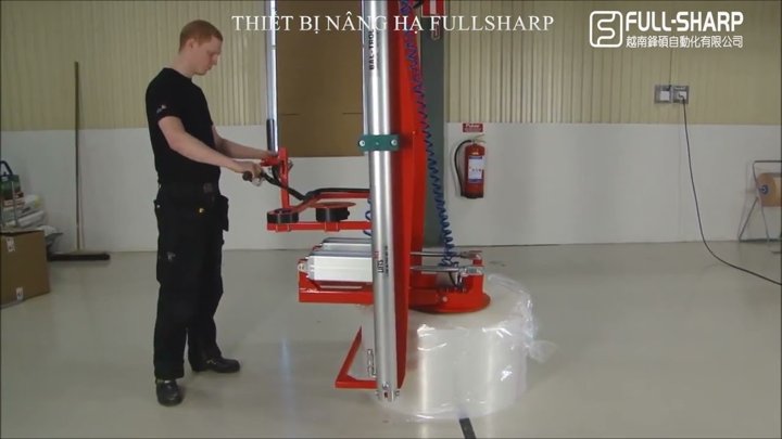 Thiết bị nâng hạ cuộn nilong. Thiết bị nâng hạ cuộn nguyên liệu, vật liệu