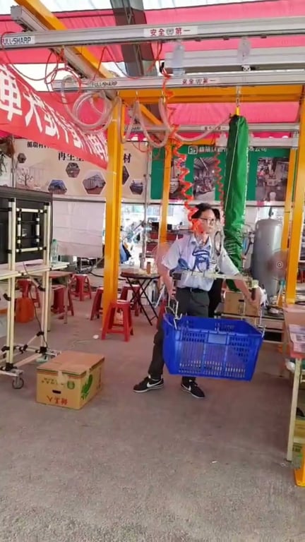 Hệ thống thanh ray và thiết bị khí nén nâng khay nhựa