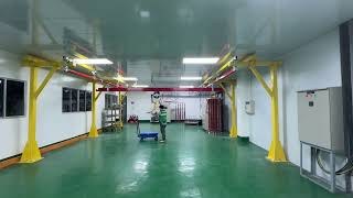 Khung thanh ray 5T treo air balancer kẹp ắc quy 50kg