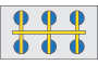 6-pad H-style frame pad position diagram