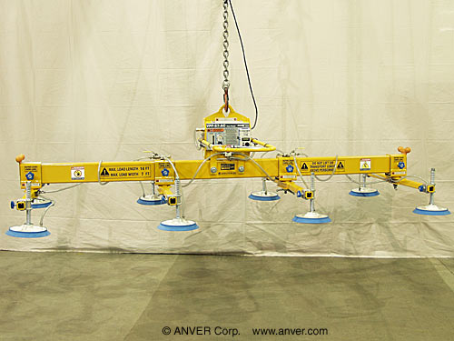 ANVER E600M8-190-4/53: lifting & handling steel plate 20 ft x 10 ft (6.2 m x 3.1 m) up to 6000 lbs (2722 kg)