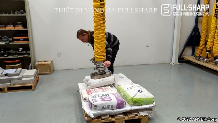 Thiết bị nâng hạ hút chân không bao dứa chứa thực phẩm, bao bột, bao xi măng.