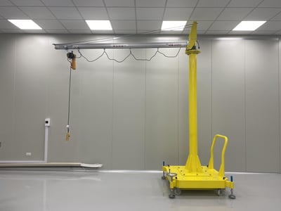 Mobile-Base Jib Crane with Push Handle and Electric Hoist - ảnh 1