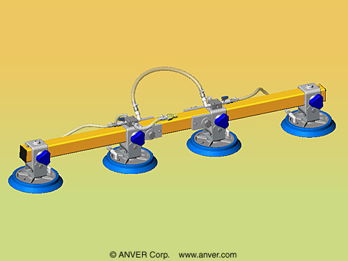 ANVER PA86-4-XX-3 quadruple pad vacuum lifting attachment