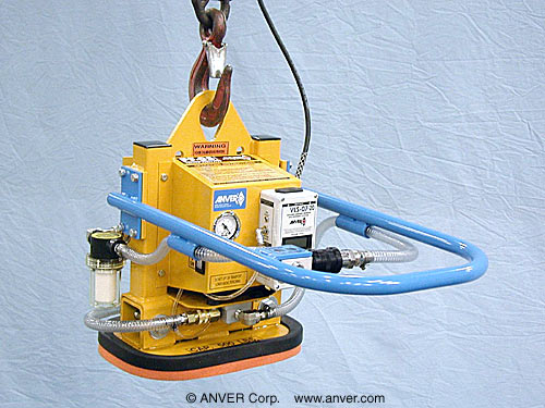 ANVER VPF-05 with FP100140G-A2C4: lifting and handling limestone slabs 6 ft x 1 ft (1.8 m x 0.3 m) up to 500 lb (227 kg)