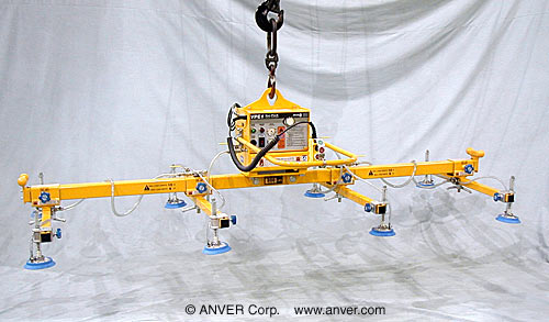 ANVER : lifting & handling steel sheets 12 ft x 6 ft (3.7 m x 1.8 m) up to 800 lb (363 kg)