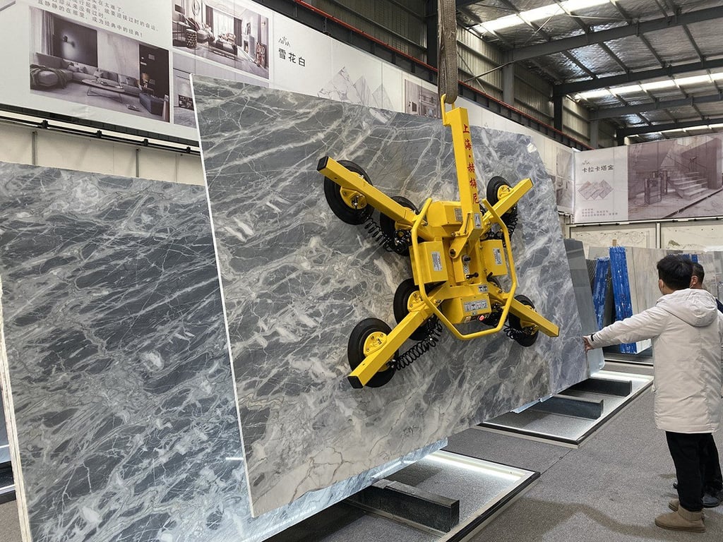 Indoor handling of natural marble